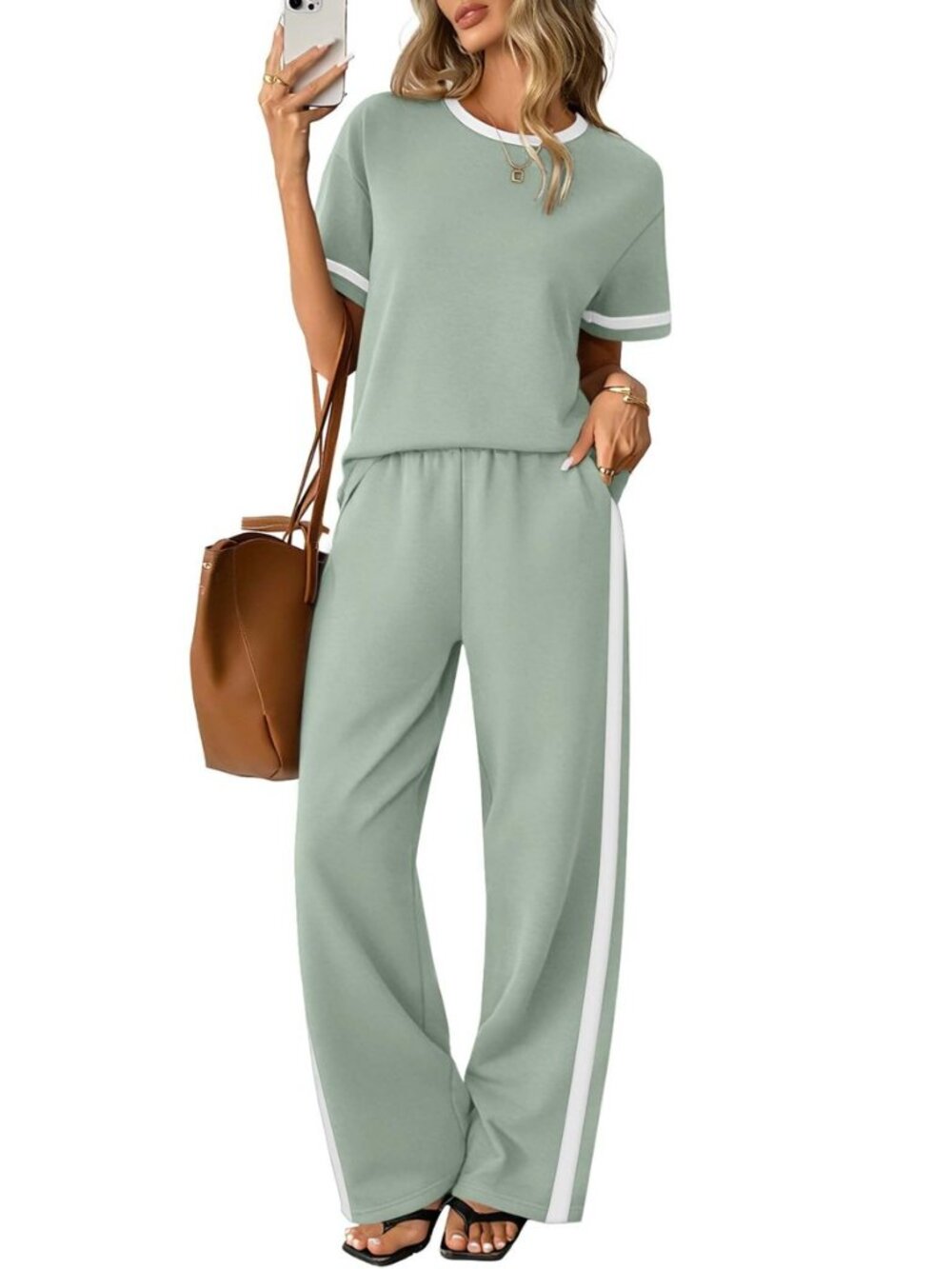2 Piece Sets for Women Matching Sets Summer Outfits Resort Wear Short Sleeve - Picture 6 of 8